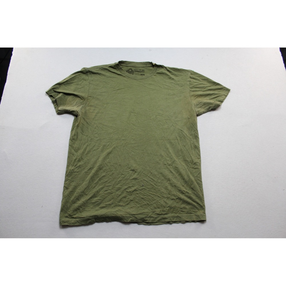 Into The AM T-Shirt Mens Large Green Good Short Sleeve Crew Neck Basic Tee